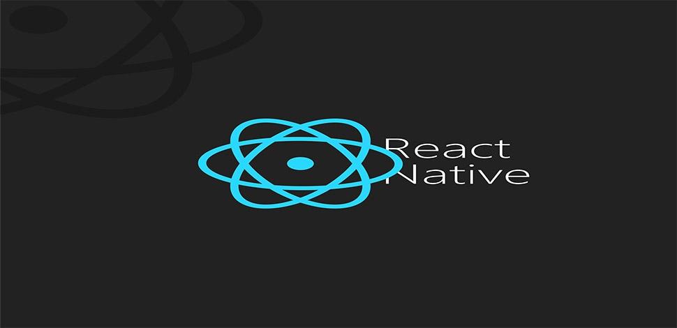 react native logo on the black background
