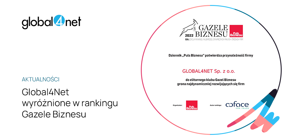 Global4Net wyróżnione w rankingu Gazele Biznesu