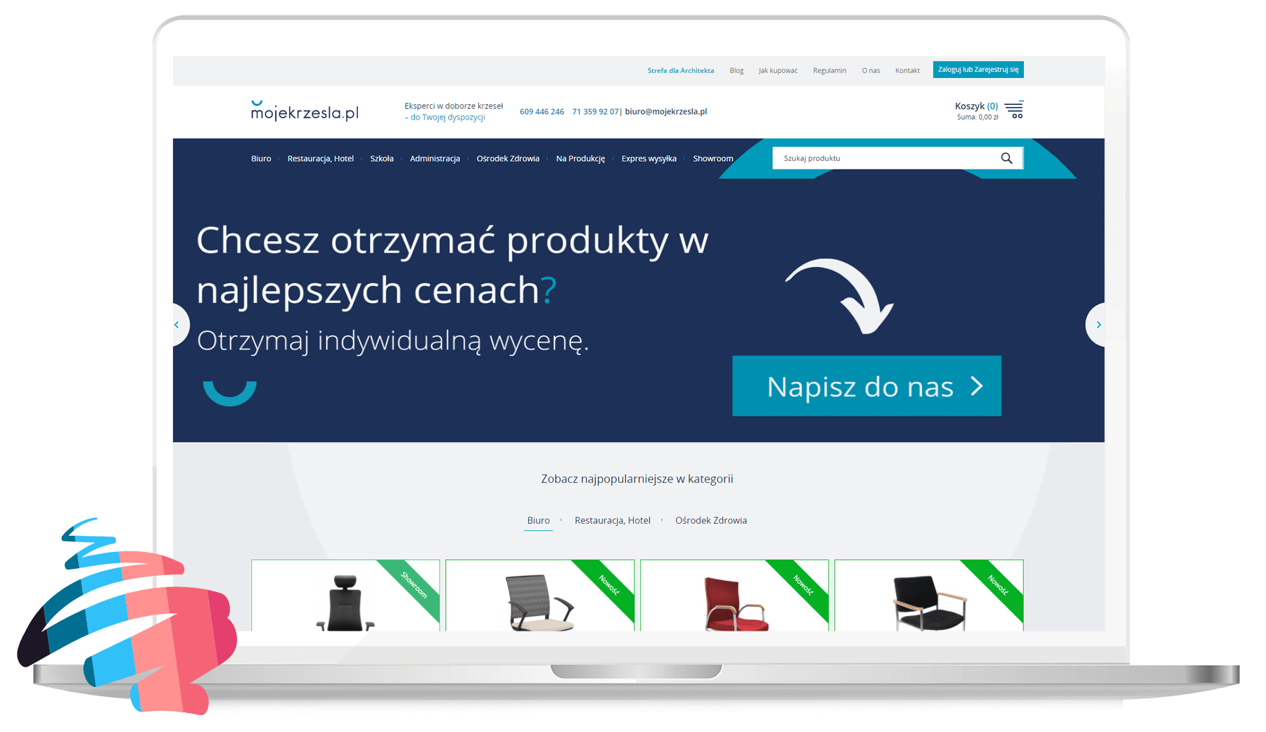 zrzut ekranu strony mojekrzesla.pl